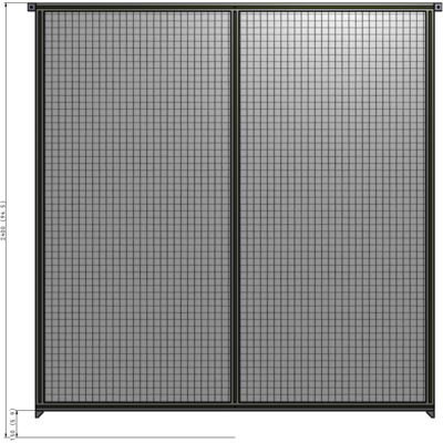 B4-2400-2200-0150-TYMZA DOUBLE PANEL-NO LEGS, TIE PLATE AND ANGLE CONNECTORS 2400MM X 2200MM  1" MESH, FULLY ASSEMBLED