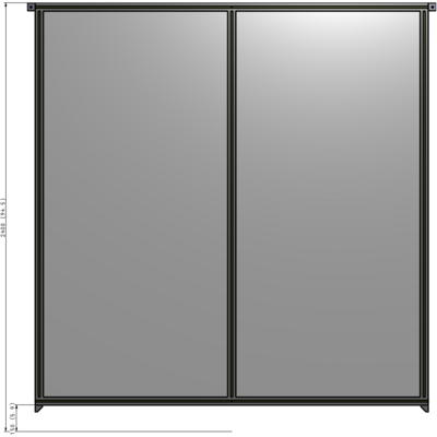 B4-2400-2200-0150-TYPZK DOUBLE PANEL-NO LEGS, TIE PLATE AND ANGLE CONNECTORS 2400MM X 2200MM  1/4" POLYCARBONATE, AS A KIT