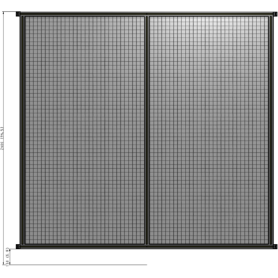 B4-2400-2400-0150-HYMZA DOUBLE PANEL-NO LEGS, HINGE CONNECTORS 2400MM X 2400MM  1" MESH, FULLY ASSEMBLED