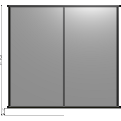 B4-2400-2400-0150-HYPZK DOUBLE PANEL-NO LEGS, HINGE CONNECTORS 2400MM X 2400MM  1/4" POLYCARBONATE, ASSEMBLED