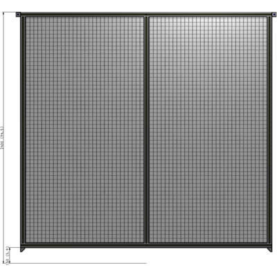 B4-2400-2400-0150-TYMZA DOUBLE PANEL-NO LEGS, TIE PLATE AND ANGLE CONNECTORS 2400MM X 2400MM  1" MESH, AS A KIT