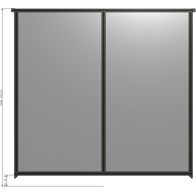 B4-2400-2400-0150-TYPZK DOUBLE PANEL-NO LEGS, TIE PLATE AND ANGLE CONNECTORS 2400MM X 2400MM  1/4" POLYCARBONATE, ASSEMBLED