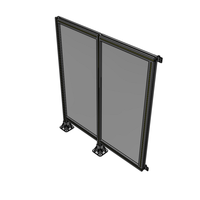 B5-1400-1200-0150-HYPFK DOUBLE PANEL-LEGS ON LEFT AND CENTER WITH HINGES 1400MM X 1200MM  1/4" POLYCARBONATE, ASSEMBLED