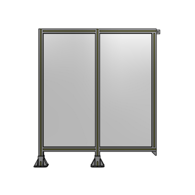 DOUBLE PANEL-LEGS ON LEFT AND CENTER, TIE PLATE ON RIGHT 1400MM X 1200MM  1/4" POLYCARBONATE, AS KIT