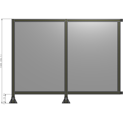 B5-1400-1800-0150-HYPFA DOUBLE PANEL-LEGS ON LEFT AND CENTER WITH HINGES 1400MM X 1800MM  1/4" POLYCARBONATE, AS A KIT