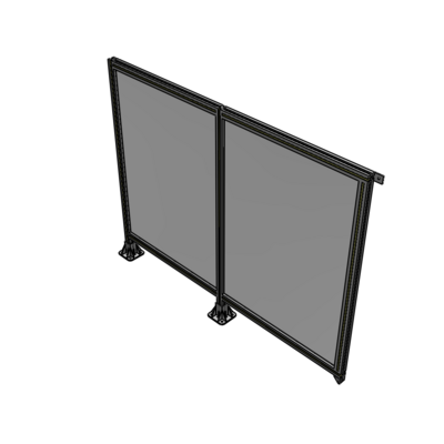 B5-1400-1800-0150-TYPFA DOUBLE PANEL-LEGS ON LEFT AND CENTER, TIE PLATE ON RIGHT 1400MM X 1800MM  1/4" POLYCARB, ASSEMBLED