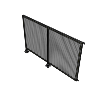B5-1400-2200-0150-HYMFA DOUBLE PANEL-LEGS ON LEFT AND CENTER WITH HINGES 1400MM X 2200MM  1" MESH, FULLY ASSEMBLED