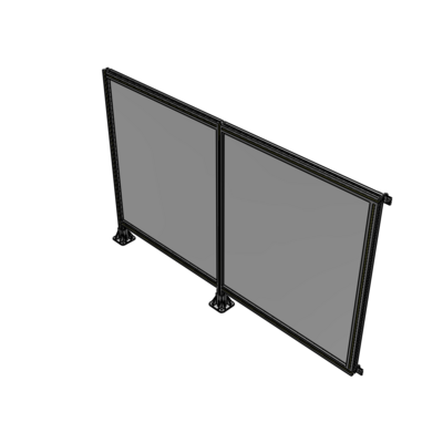 B5-1400-2200-0150-HYPFA DOUBLE PANEL-LEGS ON LEFT AND CENTER WITH HINGES 1400MM X 2200MM  1/4" POLYCARBONATE, ASSEMBLED