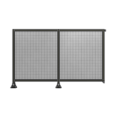 DOUBLE PANEL-LEGS ON LEFT AND CENTER, TIE PLATE ON RIGHT 1400MM X 2200MM  1" MESH, FULLY ASSEMBLED
