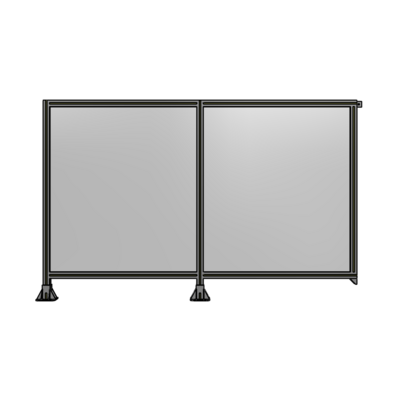 DOUBLE PANEL-LEGS ON LEFT AND CENTER, TIE PLATE ON RIGHT 1400MM X 2200MM  1/4" POLYCARB, ASSEMBLED