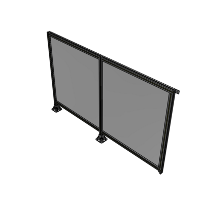 B5-1400-2200-0150-TYPFA DOUBLE PANEL-LEGS ON LEFT AND CENTER, TIE PLATE ON RIGHT 1400MM X 2200MM  1/4" POLYCARB, ASSEMBLED