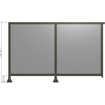 B5-1400-2200-0150-TYPFK DOUBLE PANEL-LEGS ON LEFT AND CENTER, TIE PLATE ON RIGHT 1400MM X 2200MM  1/4" POLYCARBONATE, AS KIT