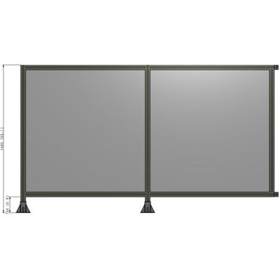 B5-1400-2400-0150-HYPFK DOUBLE PANEL-LEGS ON LEFT AND CENTER WITH HINGES 1400MM X 2400MM  1/4" POLYCARBONATE, AS A KIT