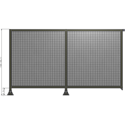 B5-1400-2400-0150-TYMFA DOUBLE PANEL-LEGS ON LEFT AND CENTER, TIE PLATE ON RIGHT 1400MM X 2400MM  1" MESH, FULLY ASSEMBLED