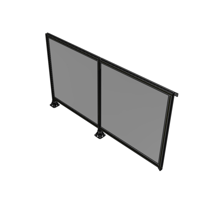 B5-1400-2400-0150-TYPFA DOUBLE PANEL-LEGS ON LEFT AND CENTER, TIE PLATE ON RIGHT 1400MM X 2400MM  1/4" POLYCARB, ASSEMBLED