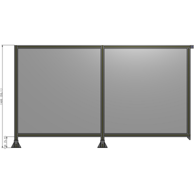 B5-1400-2400-0150-TYPFK DOUBLE PANEL-LEGS ON LEFT AND CENTER, TIE PLATE ON RIGHT 1400MM X 2400MM  1/4" POLYCARBONATE, AS KIT