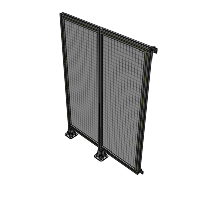 B5-1700-1200-0150-HYMFA DOUBLE PANEL-LEGS ON LEFT AND CENTER WITH HINGES 1700MM X 1200MM  1" MESH, FULLY ASSEMBLED
