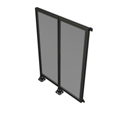 B5-1700-1200-0150-HYPFA DOUBLE PANEL-LEGS ON LEFT AND CENTER WITH HINGES 1700MM X 1200MM  1/4" POLYCARBONATE, ASSEMBLED