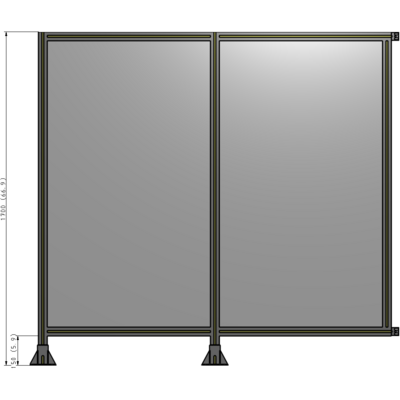B5-1700-1800-0150-HYPFK DOUBLE PANEL-LEGS ON LEFT AND CENTER WITH HINGES 1700MM X 1800MM  1/4" POLYCARBONATE, AS A KIT