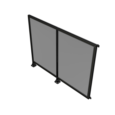 B5-1700-2200-0150-HYPFA DOUBLE PANEL-LEGS ON LEFT AND CENTER WITH HINGES 1700MM X 2200MM  1/4" POLYCARBONATE, ASSEMBLED