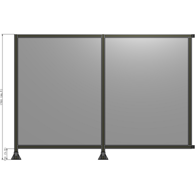 B5-1700-2400-0150-HYPFK DOUBLE PANEL-LEGS ON LEFT AND CENTER WITH HINGES 1700MM X 2400MM  1/4" POLYCARBONATE, AS A KIT