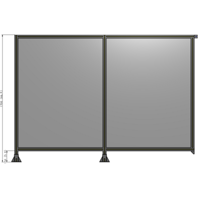 B5-1700-2400-0150-TYPFA DOUBLE PANEL-LEGS ON LEFT AND CENTER, TIE PLATE ON RIGHT 1700MM X 2400MM  1/4" POLYCARB, ASSEMBLED