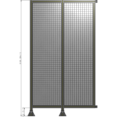 B5-2135-1200-0150-HYMFK DOUBLE PANEL-LEGS ON LEFT AND CENTER WITH HINGES 2135MM X 1200MM  1" MESH, AS A KIT