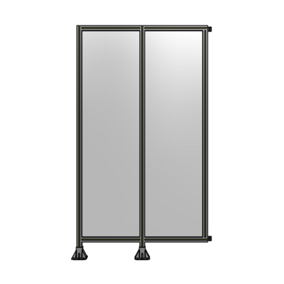 DOUBLE PANEL-LEGS ON LEFT AND CENTER WITH HINGES 2135MM X 1200MM  1/4" POLYCARBONATE, ASSEMBLED