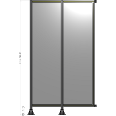 B5-2135-1200-0150-HYPFK DOUBLE PANEL-LEGS ON LEFT AND CENTER WITH HINGES 2135MM X 1200MM  1/4" POLYCARBONATE, AS A KIT