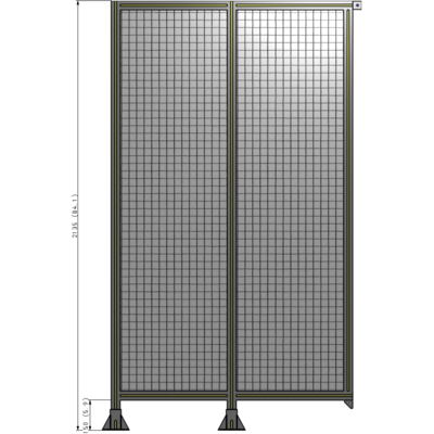 B5-2135-1200-0150-TYMFK DOUBLE PANEL-LEGS ON LEFT AND CENTER, TIE PLATE ON RIGHT 2135MM X 1200MM  1" MESH, AS A KIT