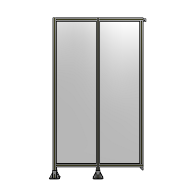 DOUBLE PANEL-LEGS ON LEFT AND CENTER, TIE PLATE ON RIGHT 2135MM X 1200MM  1/4" POLYCARB, ASSEMBLED