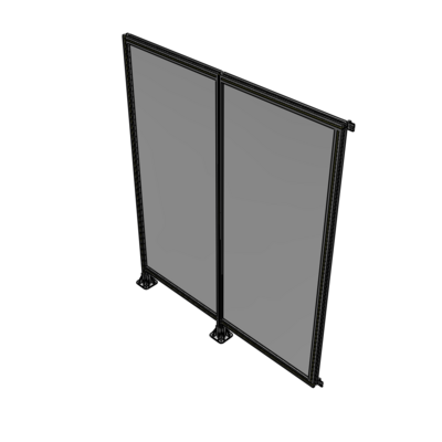 B5-2135-1800-0150-HYPFK DOUBLE PANEL-LEGS ON LEFT AND CENTER WITH HINGES 2135MM X 1800MM  1/4" POLYCARBONATE, AS A KIT