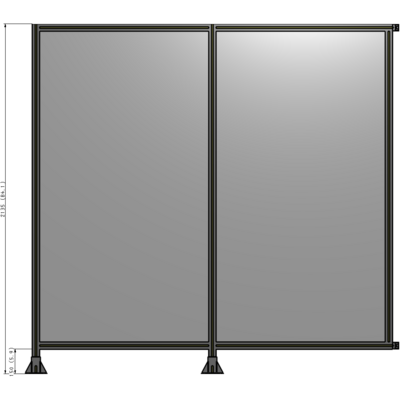 B5-2135-2200-0150-HYPFK DOUBLE PANEL-LEGS ON LEFT AND CENTER WITH HINGES 2135MM X  2200MM  1/4" POLYCARBONATE, AS A KIT