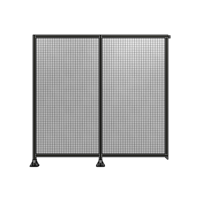 DOUBLE PANEL-LEGS ON LEFT AND CENTER, TIE PLATE ON RIGHT 2135MM X  2200MM  1" MESH, FULLY ASSEMBLED