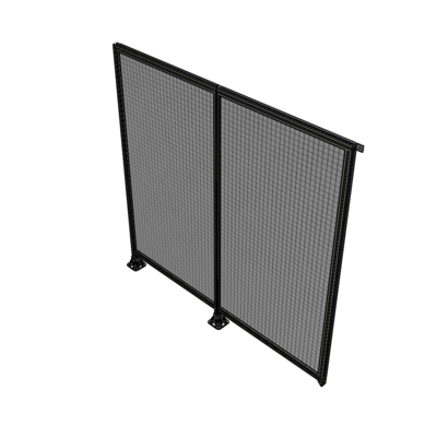 B5-2135-2200-0150-TYMFA DOUBLE PANEL-LEGS ON LEFT AND CENTER, TIE PLATE ON RIGHT 2135MM X  2200MM  1" MESH, FULLY ASSEMBLED