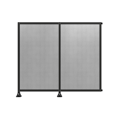 DOUBLE PANEL-LEGS ON LEFT AND CENTER WITH HINGES 2135MM X 2400MM  1" MESH, FULLY ASSEMBLED
