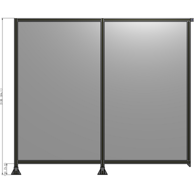 B5-2135-2400-0150-TYPFK DOUBLE PANEL-LEGS ON LEFT AND CENTER, TIE PLATE ON RIGHT 2135MM X 2400MM  1/4" POLYCARBONATE, AS KIT