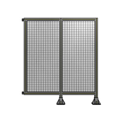 DOUBLE PANEL-LEGS ON RIGHT AND CENTER WITH HINGES 1400MM X 1200MM  1" MESH, FULLY ASSEMBLED