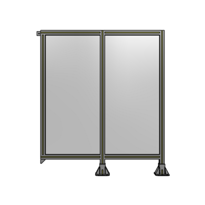 DOUBLE PANEL-LEGS ON RIGHT AND CENTER, TIE PLATE ON LEFT 1400MM X 1200MM  1/4" POLYCARBONATE, AS KIT