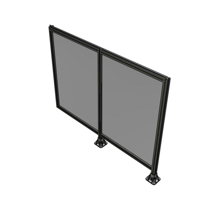 B6-1400-1800-0150-HYPFK DOUBLE PANEL-LEGS ON RIGHT AND CENTER WITH HINGES 1400MM X 1800MM  1/4" POLYCARBONATE, ASSEMBLED