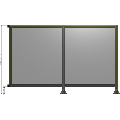 B6-1400-2200-0150-HYPFK DOUBLE PANEL-LEGS ON RIGHT AND CENTER WITH HINGES 1400MM X 2200MM  1/4" POLYCARBONATE, AS A KIT