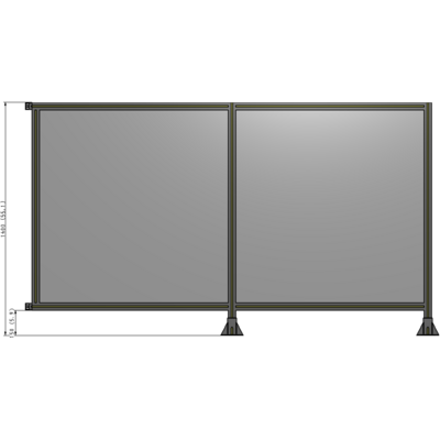 B6-1400-2400-0150-HYPFK DOUBLE PANEL-LEGS ON RIGHT AND CENTER WITH HINGES 1400MM X 2400MM  1/4" POLYCARBONATE, AS A KIT