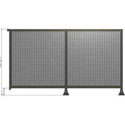 B6-1400-2400-0150-TYMFA DOUBLE PANEL-LEGS ON RIGHT AND CENTER, TIE PLATE ON LEFT 1400MM X 2400MM  1" MESH, FULLY ASSEMBLED