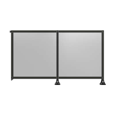 DOUBLE PANEL-LEGS ON RIGHT AND CENTER, TIE PLATE ON LEFT 1400MM X 2400MM  1/4" POLYCARBONATE, AS KIT