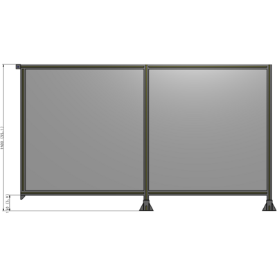 B6-1400-2400-0150-TYPFK DOUBLE PANEL-LEGS ON RIGHT AND CENTER, TIE PLATE ON LEFT 1400MM X 2400MM  1/4" POLYCARBONATE, AS KIT