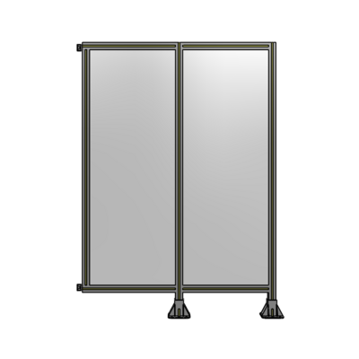 DOUBLE PANEL-LEGS ON RIGHT AND CENTER WITH HINGES 1700MM X 1200MM  1/4" POLYCARBONATE, ASSEMBLED