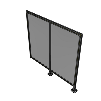 B6-1700-1800-0150-TYPFK DOUBLE PANEL-LEGS ON RIGHT AND CENTER, TIE PLATE ON LEFT 1700MM X 1800MM  1/4" POLYCARBONATE, AS KIT