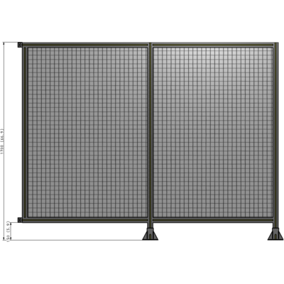 B6-1700-2200-0150-HYMFK DOUBLE PANEL-LEGS ON RIGHT AND CENTER WITH HINGES 1700MM X 2200MM  1" MESH, AS A KIT