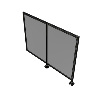 B6-1700-2200-0150-HYPFK DOUBLE PANEL-LEGS ON RIGHT AND CENTER WITH HINGES 1700MM X 2200MM  1/4" POLYCARBONATE, AS A KIT