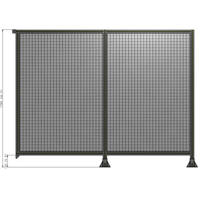 B6-1700-2200-0150-TYMFA DOUBLE PANEL-LEGS ON RIGHT AND CENTER, TIE PLATE ON LEFT 1700MM X 2200MM  1" MESH, FULLY ASSEMBLED